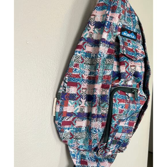 KAVU Original Rope Sling Pack Adjustable Shoulder Strap Cotton Canvas Mix Weave - Picture 6 of 11